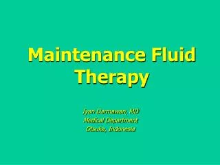 Maintenance Fluid Therapy