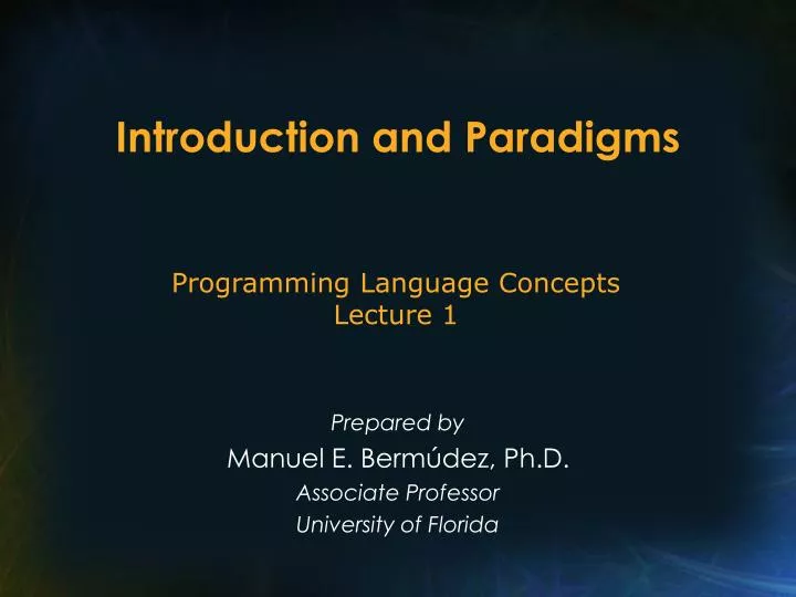introduction and paradigms