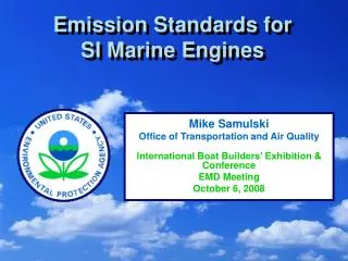 Emission Standards for SI Marine Engines