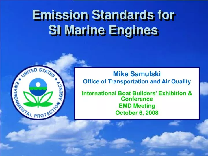 emission standards for si marine engines