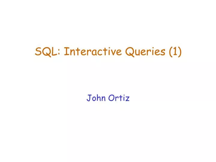 sql interactive queries 1