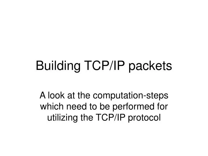 building tcp ip packets