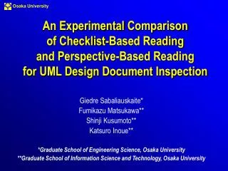 An Experimental Comparison of Checklist-Based Reading and Perspective-Based Reading for UML Design Document Inspection