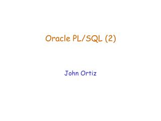 Oracle PL/SQL (2)