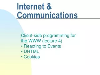 Internet &amp; Communications
