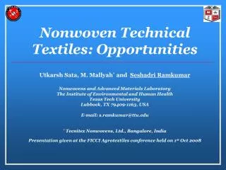 Nonwoven Technical Textiles: Opportunities