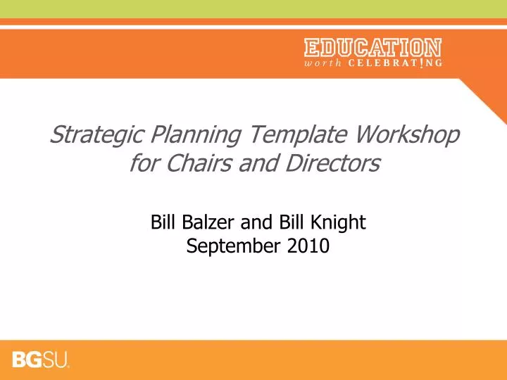 strategic planning template workshop for chairs and directors