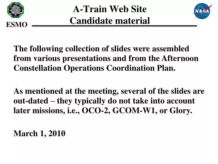 a train web site candidate material