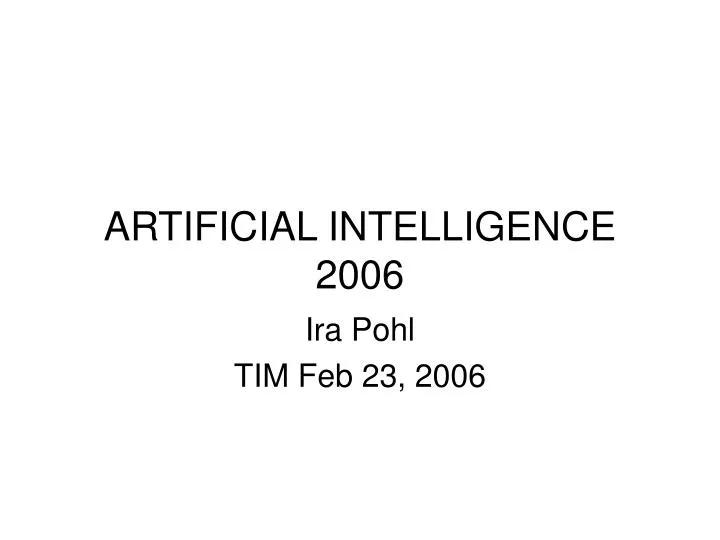 artificial intelligence 2006