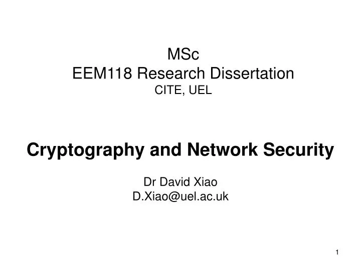 msc eem118 research dissertation cite uel