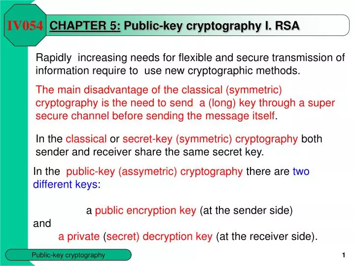 chapter 5 p ublic key cryptography i rsa