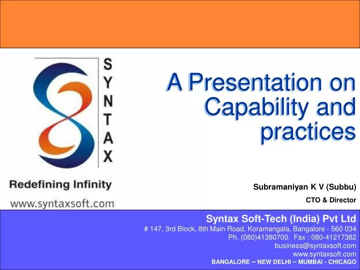 a presentation on capability and practices