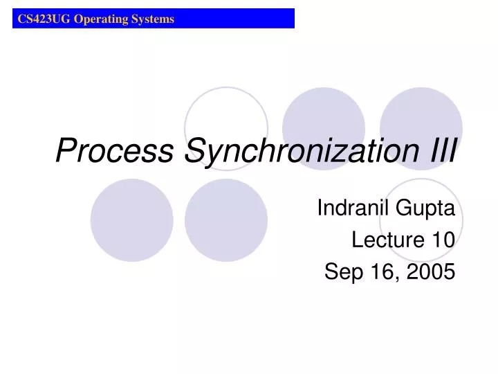 process synchronization iii