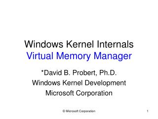 Windows Kernel Internals Virtual Memory Manager