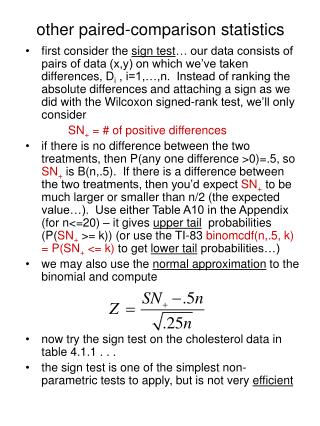 other paired-comparison statistics