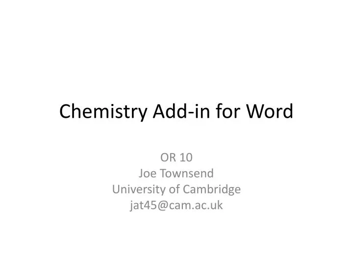 chemistry add in for word