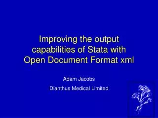 Improving the output capabilities of Stata with Open Document Format xml