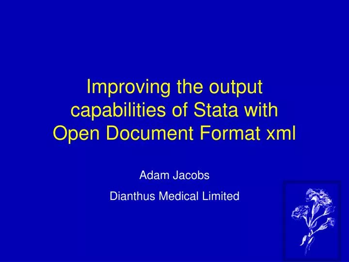 improving the output capabilities of stata with open document format xml