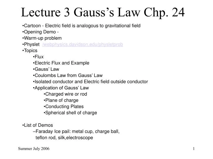 lecture 3 gauss s law chp 24