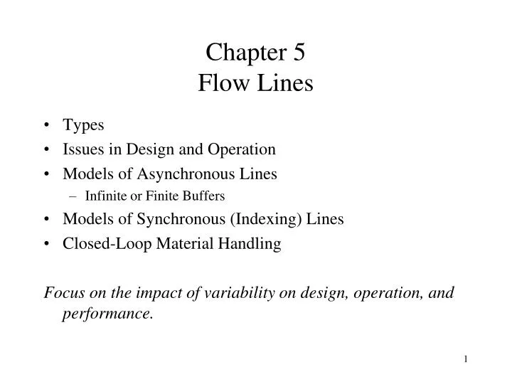chapter 5 flow lines