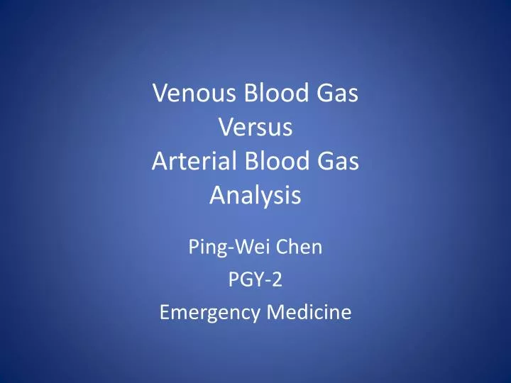 venous blood gas versus arterial blood gas analysis