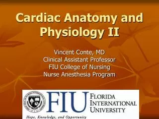 Cardiac Anatomy and Physiology II
