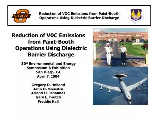 Reduction of VOC Emissions from Paint-Booth Operations Using Dielectric Barrier Discharge 30 th Environmental and Energ