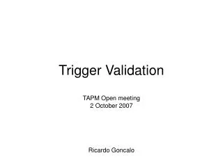 Trigger Validation