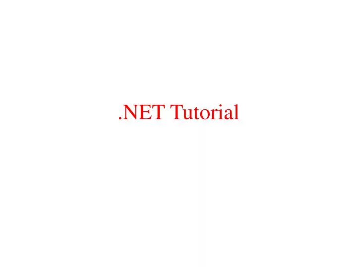net tutorial