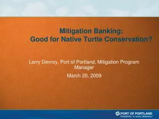 Mitigation Banking: Good for Native Turtle Conservation?