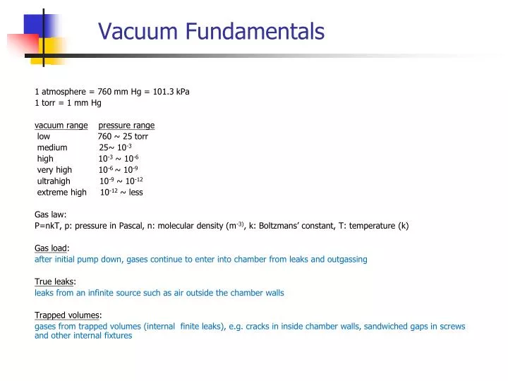 vacuum fundamentals