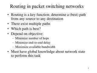 Routing in packet switching networks