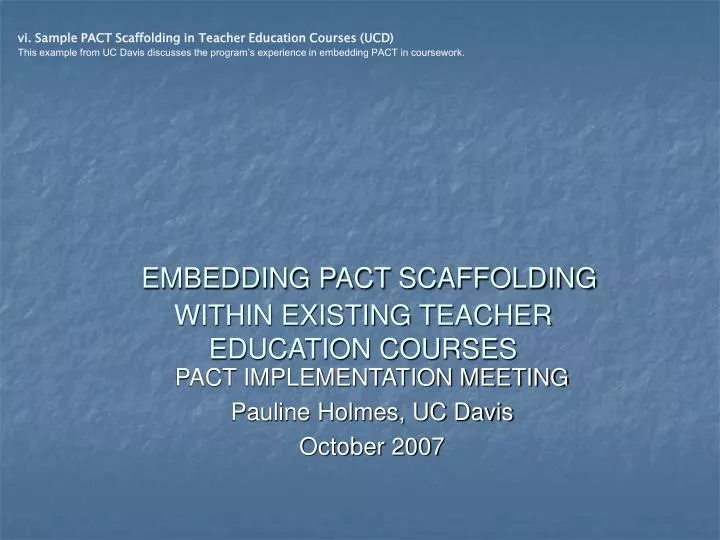 embedding pact scaffolding within existing teacher education courses