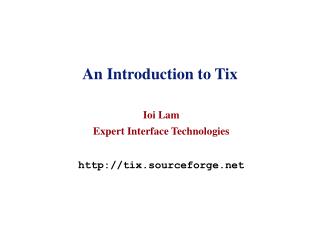 An Introduction to Tix