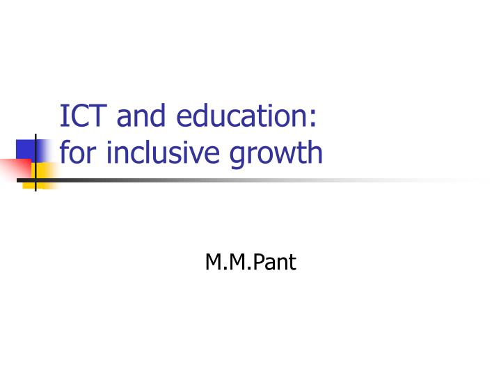 ict and education for inclusive growth