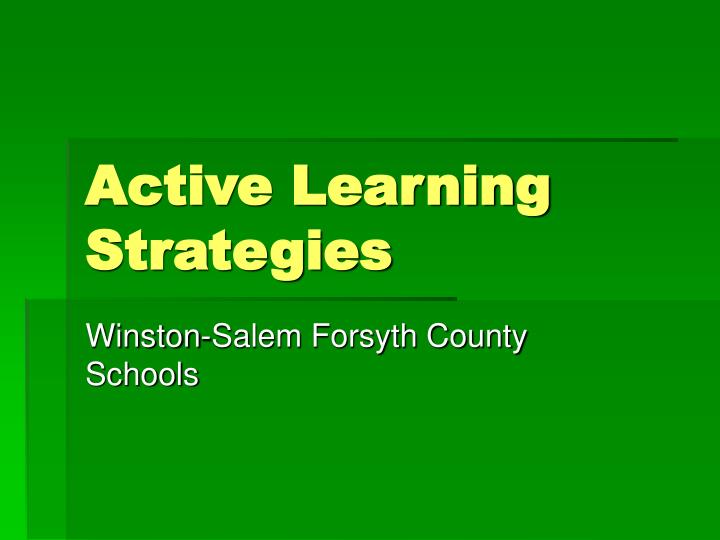 active learning strategies