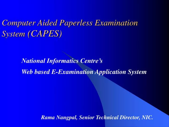 computer aided paperless examination system capes