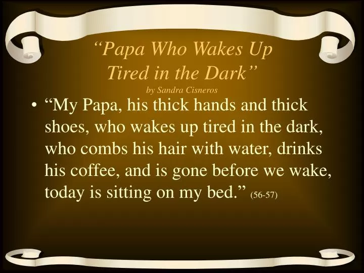 papa who wakes up tired in the dark by sandra cisneros