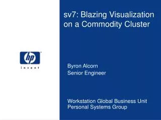 sv7: Blazing Visualization on a Commodity Cluster