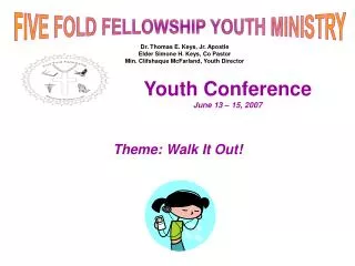Youth Conference June 13 – 15, 2007