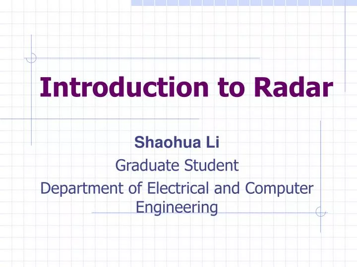introduction to radar