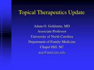 Topical Therapeutics Update