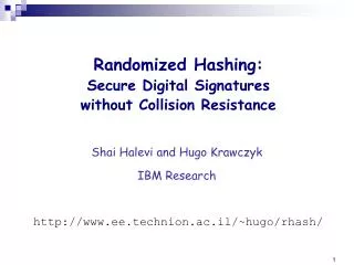 Randomized Hashing: Secure Digital Signatures without Collision Resistance