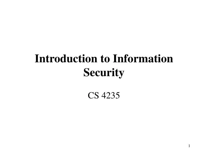 introduction to information security