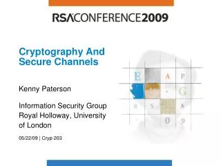 Cryptography And Secure Channels