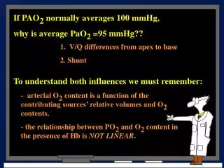 If PAO 2 normally averages 100 mmHg, why is average PaO 2 =95 mmHg??