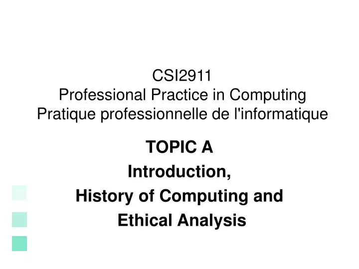 csi2911 professional practice in computing pratique professionnelle de l informatique