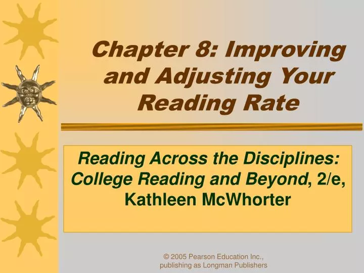 chapter 8 improving and adjusting your reading rate