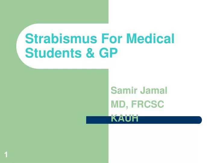 strabismus for medical students gp