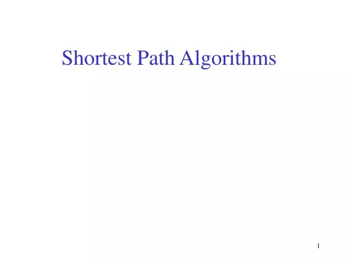 shortest path algorithms